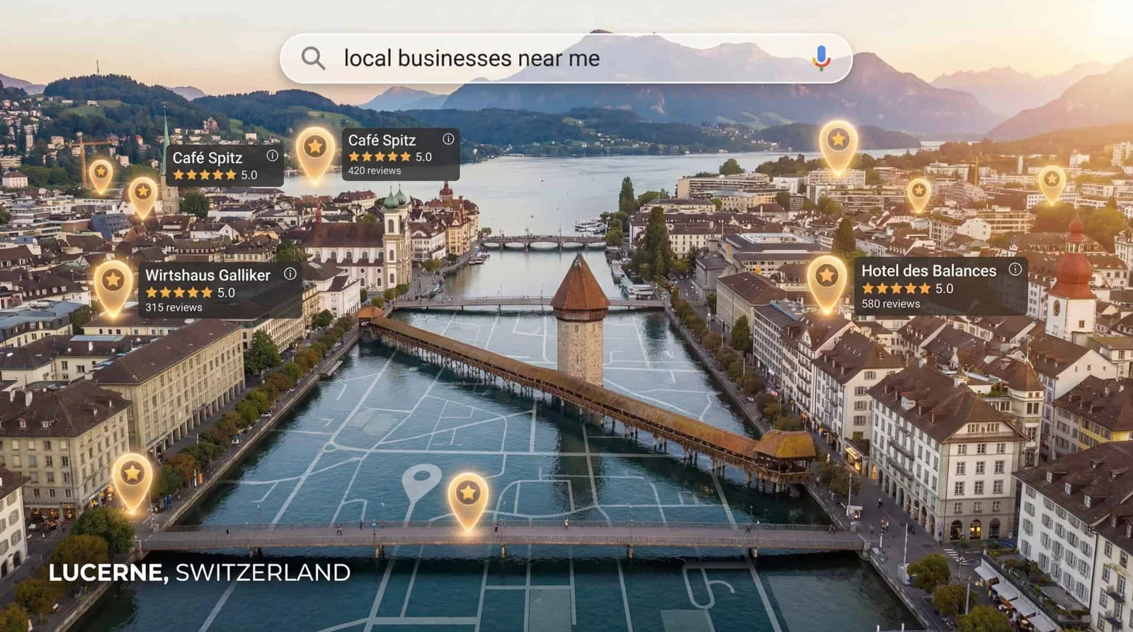 Illustration zum Ratgeber: Local SEO Schweiz: Vor Ort gefunden werden