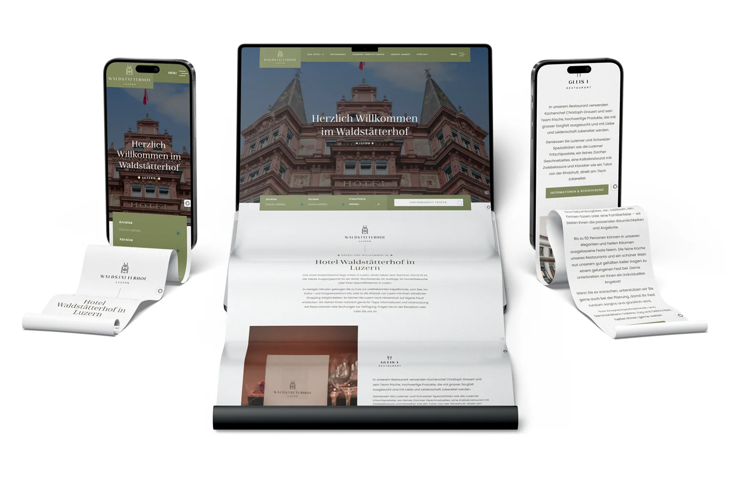 Hotel Waldstätterhof Luzern – Webdesign auf Desktop und Smartphone